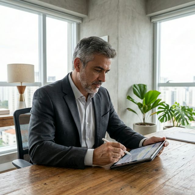 Agenda e histórico digital em tablet resolvendo falhas do papel de secretárias de consultório.